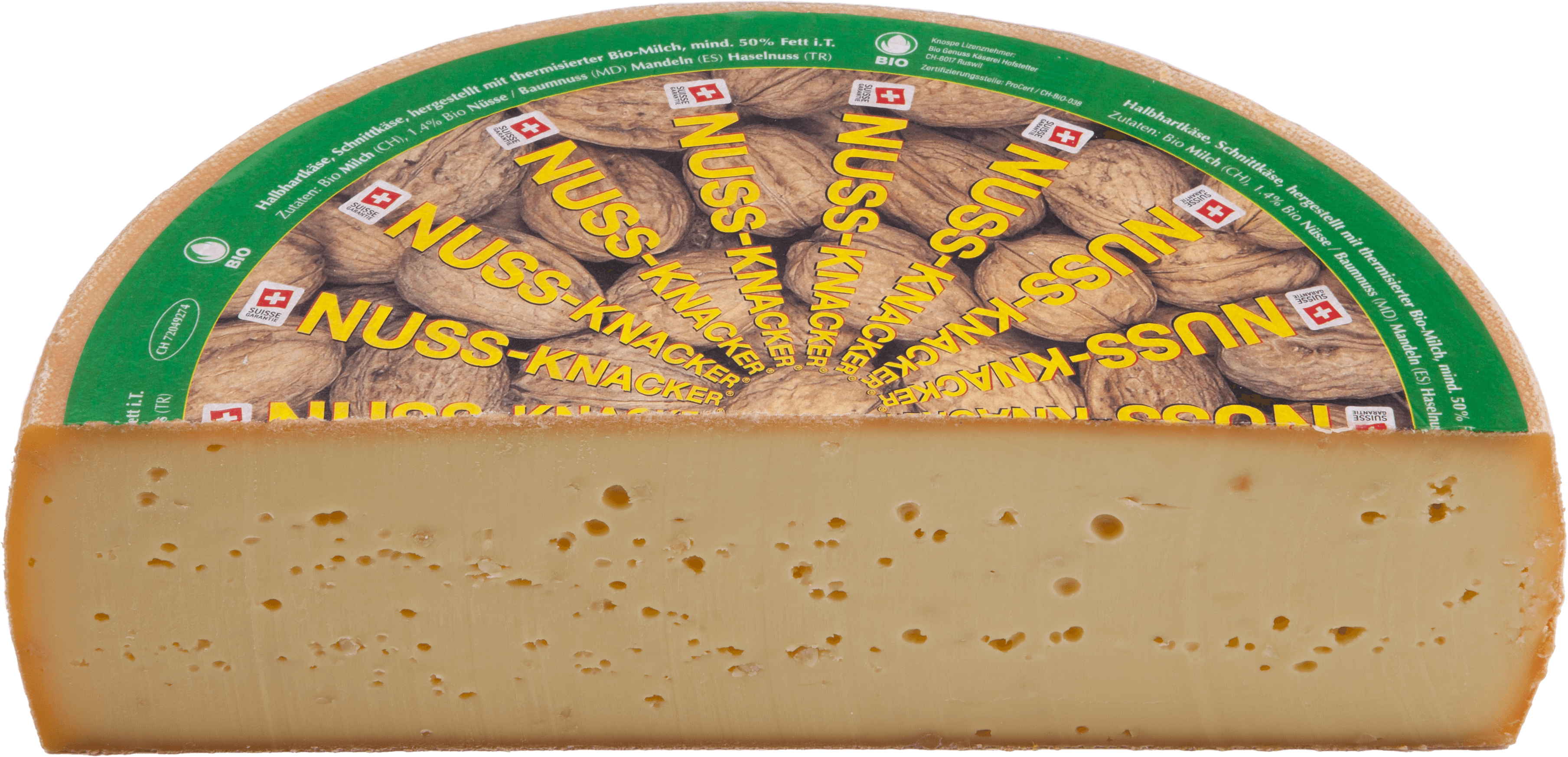 Bio Luz. Nusskäse mit Split, 1/2 Laib ca. 3kg