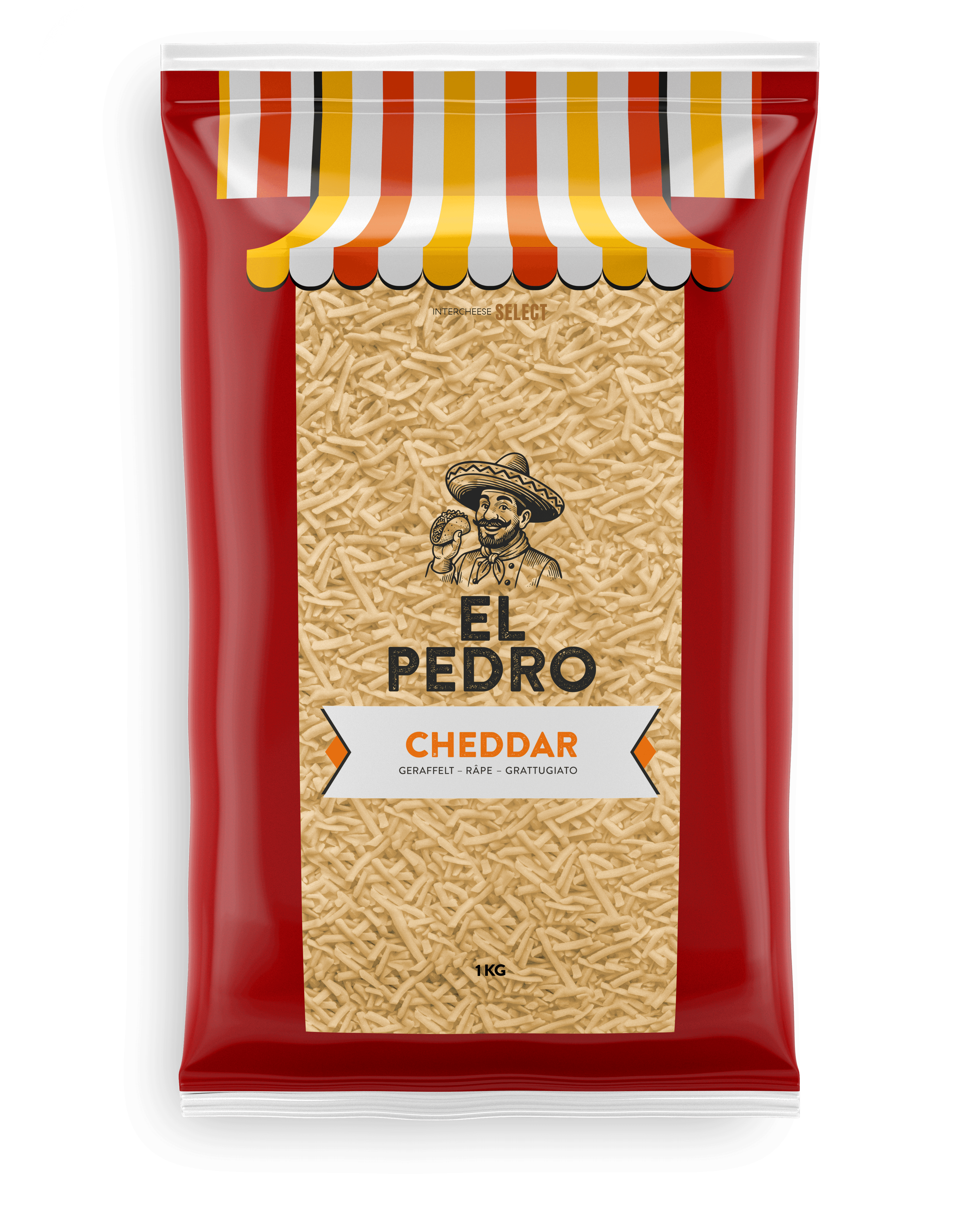 Produktbild von El Pedro - Cheddar weiss geraffelt